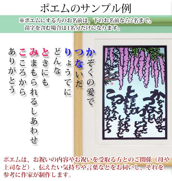 季節の花の切り絵とネームインポエムの米寿祝い
